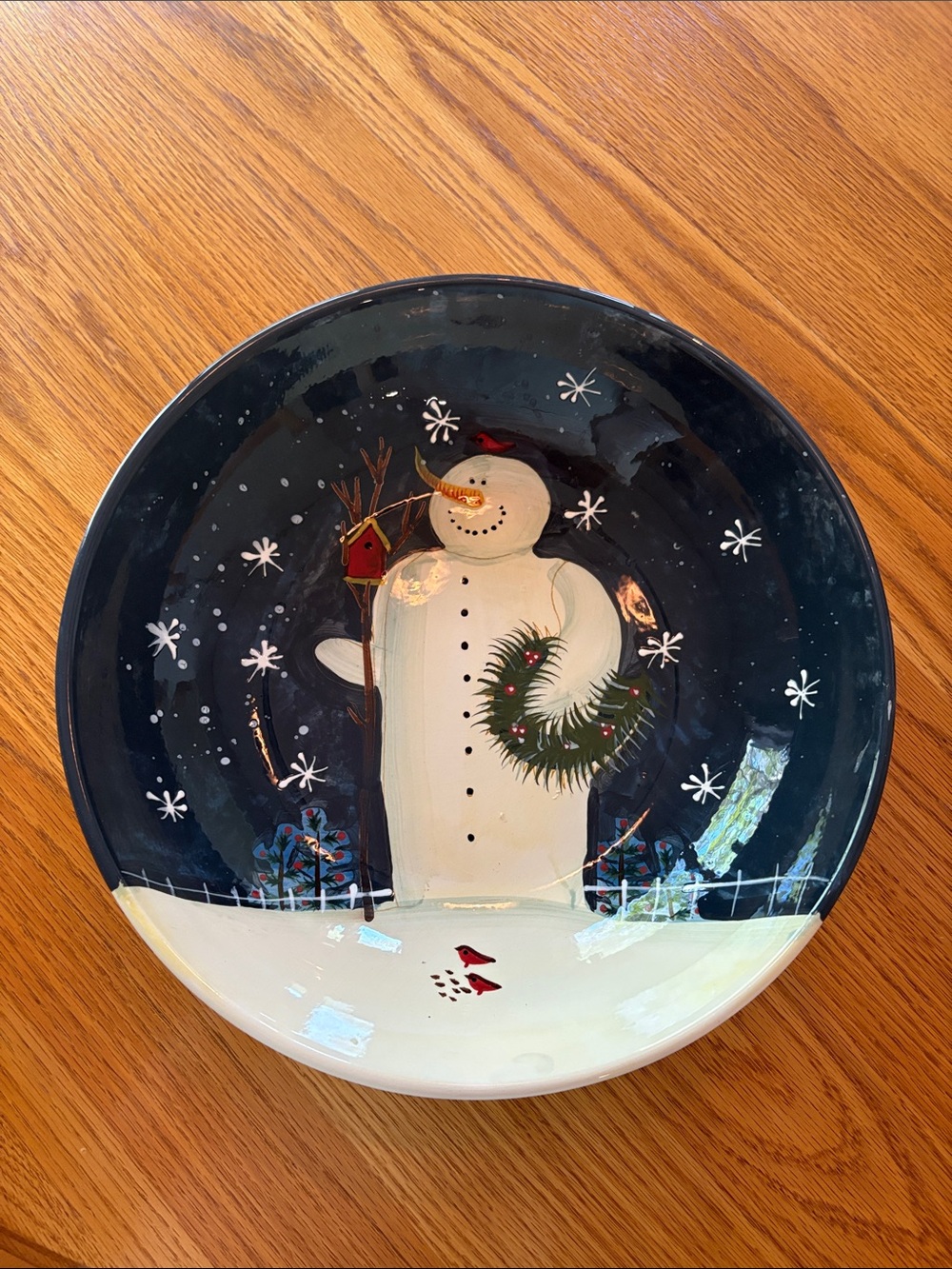 Twilight Snowman Large Serving Bowl